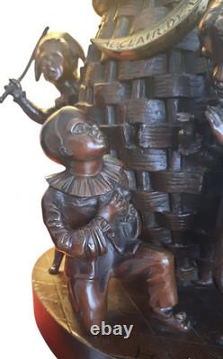 Bronze by Emile CARLIER, tobacco jar, 19th century, “Au clair de la lune”