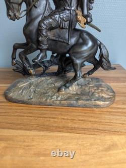 Bronze sculpture representing Vercingetorix on horseback, 19th century