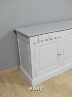 Buffet Sideboard Kitchen in Painted Wood Country Chic Style, 19th Century Period