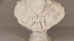 Bust Of Young Woman In Marble Signed In Bartel, Era Xixth