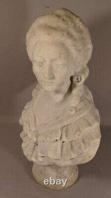 Bust Of Young Woman In Marble Signed In Bartel, Era Xixth