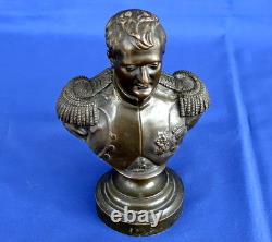 Bust of Napoleon I Emperor in Patinated Bronze from the 19th Century