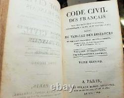 C1 Napoleon Code CIVIL An XII 1804 Relie Full Cuir Period Rare