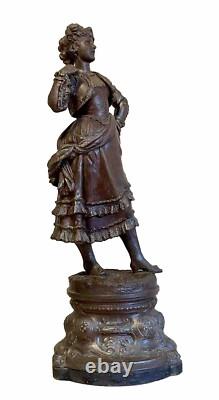 CAST IRON ART SCULPTURE SPANISH DANCER HEIGHT 65 cm NAPOLEON III PERIOD