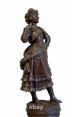 CAST IRON ART SCULPTURE SPANISH DANCER HEIGHT 65 cm NAPOLEON III PERIOD
