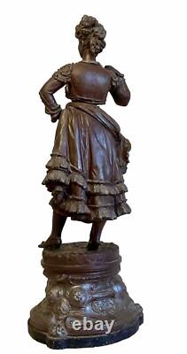 CAST IRON ART SCULPTURE SPANISH DANCER HEIGHT 65 cm NAPOLEON III PERIOD
