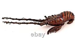 CRAYFISH In Bronze, Japan Meiji Period Sculpture Bronze Late 19th Century Lobster