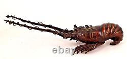 CRAYFISH In Bronze, Japan Meiji Period Sculpture Bronze Late 19th Century Lobster