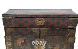 Cabinet Decor Lacquered Box Mount Fuji And Paon Japan Era Xixth