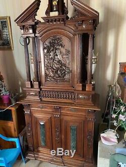 Cabinet Two Body Renaissance Style Walnut. In A Perfect State. Period Late Nineteenth