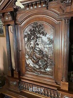Cabinet Two Body Renaissance Style Walnut. In A Perfect State. Period Late Nineteenth