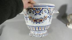 Cache Pot In Faïence In The Taste Of Delft Surely Desvres, Era Late Xixth