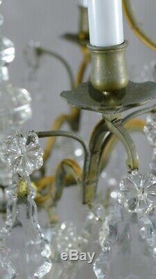 Cage Chandelier Crystal Glass And Bronze Era XIX Louis XV Style