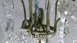 Cage Chandelier Crystal Glass And Bronze Era XIX Louis XV Style