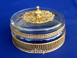 Candy Box Crystal and Gilded Bronze Empire Napoleon III Period 19th Century