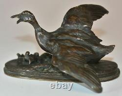Cane With Its 6 Animal Bronze Ducklings By P. J Mêne 19th Century