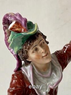 Capodimonte Subject In Porcelain Polychrome Couple Dancing Naples Epoque XIX Ème