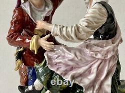 Capodimonte Subject In Porcelain Polychrome Couple Dancing Naples Epoque XIX Ème