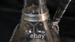 Carafe In Graved Crystal And Silver Massif Era XIX Century