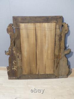 Carved Walnut Mirror with Acanthus Leaves, 19th Century