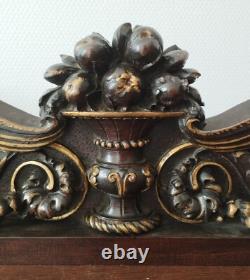 Carved walnut pediment 19th century Renaissance style High Middle Ages Griffin