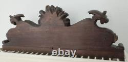 Carved walnut pediment 19th century Renaissance style High Middle Ages Griffin