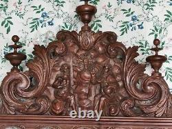 Castle Bed With Baldaquin Era XIX Ème Style Louis XIII In Walnut