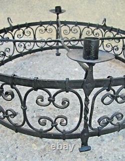 Castle Chandelier 19th Century Wrought Iron Style High Age