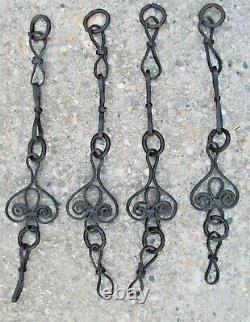 Castle Chandelier 19th Century Wrought Iron Style High Age
