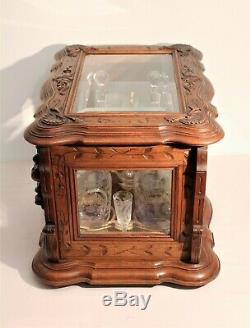 Cellar Liquor Walnut Crystal And Bronze Nineteenth Century Era