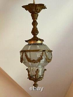 Chandelier / Lantern Style XVI Napoleon Epoque IIII Decoration Bronze Doré Xixeme