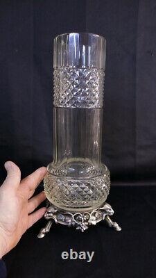 Charles Christofle, Crystal Vase And Silver Bronze, 19th Century