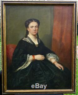 Charles Crauk Great Woman Portrait Epoque Second Empire Hst Nineteenth Century