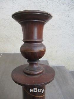 Charles X, Column And Vase Medicis, Wood Inlaid Time XIX Th Height 1m42