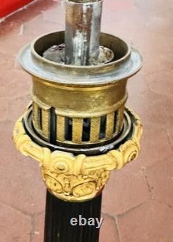 Charles X Period Carcel-Type Moderator Lamps, Sheet Metal and Mercury-Gilded Bronze