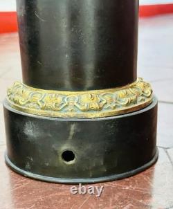 Charles X Period Carcel-Type Moderator Lamps, Sheet Metal and Mercury-Gilded Bronze
