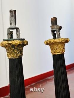 Charles X Period Carcel-Type Moderator Lamps, Sheet Metal and Mercury-Gilded Bronze