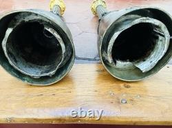 Charles X Period Carcel-Type Moderator Lamps, Sheet Metal and Mercury-Gilded Bronze