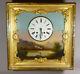 Charles X Period Clock Painting, Landscape And Thread Clock, 19th Century