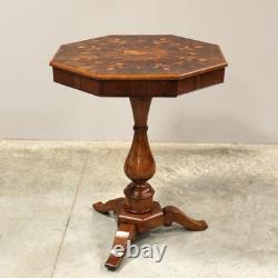 Charles X period walnut and marquetry table, Italy, 19th century