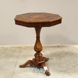 Charles X period walnut and marquetry table, Italy, 19th century
