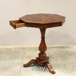Charles X period walnut and marquetry table, Italy, 19th century