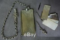 Chatelaine And Carnet De Bal Sterling Silver Nineteenth Epoque Napoleon III