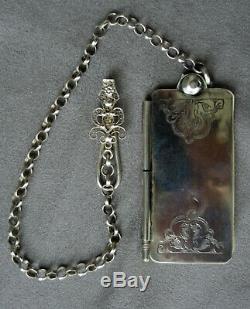 Chatelaine And Carnet De Bal Sterling Silver Nineteenth Epoque Napoleon III