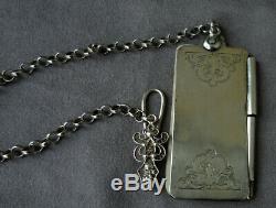 Chatelaine And Carnet De Bal Sterling Silver Nineteenth Epoque Napoleon III