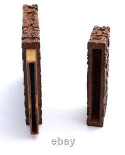 +China, Canton. Sandalwood Business Card Holder, Late 19th Century+