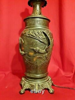 Chinese Bronze Lamp Era XIX Th S