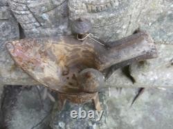 Chinese Tripod JUE Vase Ancient Bronze 19th Century Missing One Foot 19cm Height