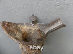 Chinese Tripod JUE Vase Ancient Bronze 19th Century Missing One Foot 19cm Height