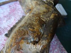 Chinese Tripod JUE Vase Ancient Bronze 19th Century Missing One Foot 19cm Height